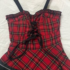HELL BUNNY PLAID TARTAN DRESS SIZE SM